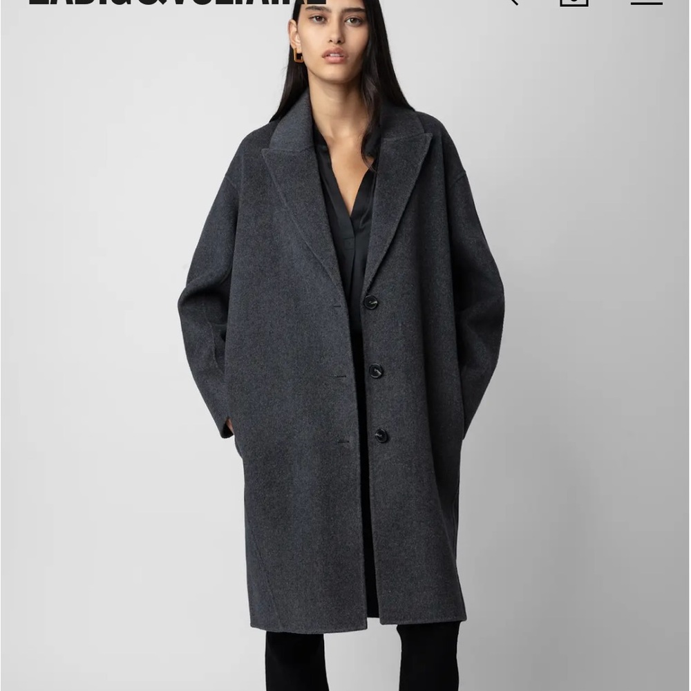 Zadig & Voltaire Deluxe Mady Coat in black, EUC, size XS, Wool
